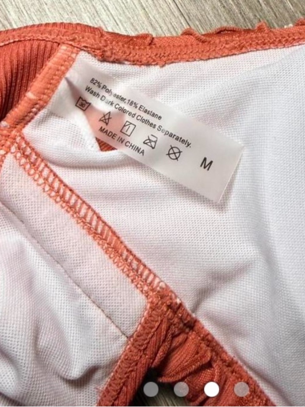 SHEIN Rust Ribbed One-Piece with Ruffle Cups sz M - Picture 3 of 4